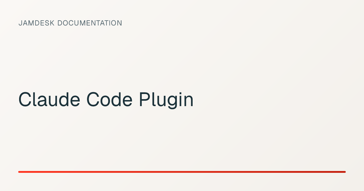 Claude Code Plugin — Jamdesk Documentation