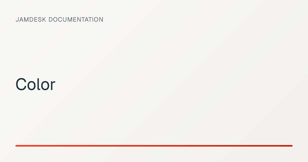 Color — Jamdesk Documentation
