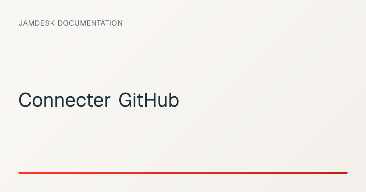Connecter GitHub — Jamdesk Documentation