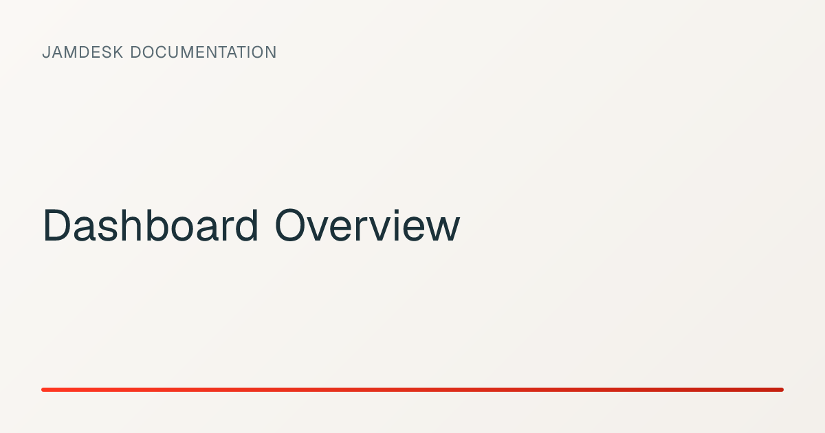 Dashboard Overview — Jamdesk Documentation