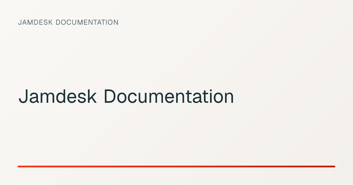 Jamdesk Documentation